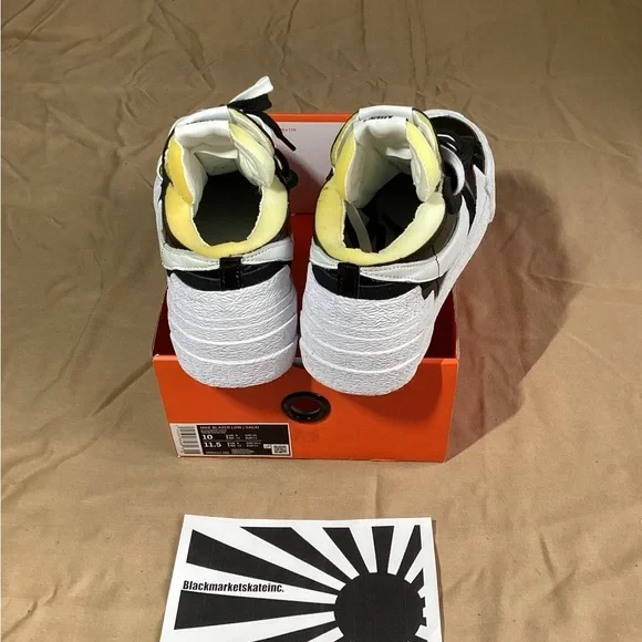 Nike x sacai x Blazer Low Black Patent DM6443-001 Men's Size 10